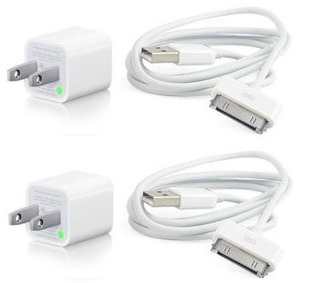   AC Power Adapter Wall Charger Plug + SYNC Cable iPod iPhone 3GS 4 4S