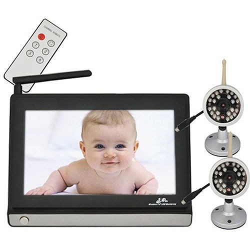 2x Cameras 2.4GHz 7 LCD Wireless Video Baby Monitor Night Vision 
