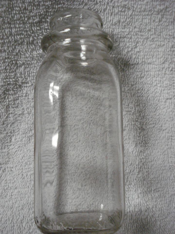 vintage plain glass half 1/2 pint milk bottle 1950s