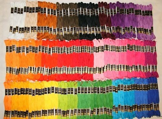 Iris Embroidery Floss   Lot of 150 Skeins   35 Assorted Colors   8.75 