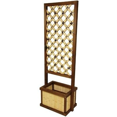 Oriental Furniture Japanese Bamboo Trellis with Planter WD98097