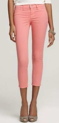   CORAL Skinny Capri Crop Jeans 835 Mid Rise RETRO 30 Salmon Pink NEW