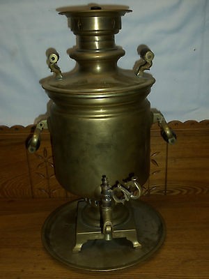   Russian Hallmarked Brass Samovar Coffee Urn Batashev 1800s Bataweba