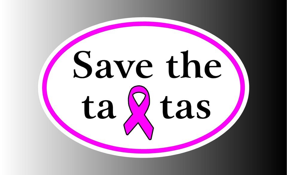 Breast Cancer Awareness Pink Ribbon Save The Ta Tas Euro Bumper 