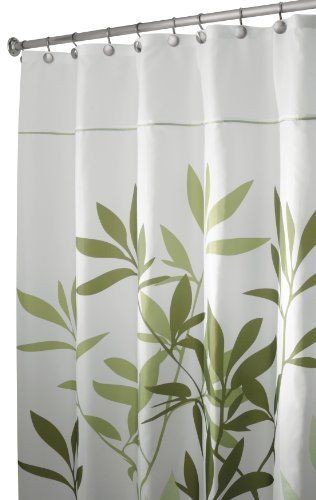 NEW InterDesign Leaves Stall Shower Curtain Green