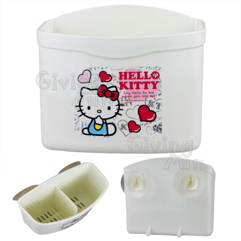  Sanrio Hello Kitty Bathroom Kitchen Cutlery Rack Holder Suction Stand