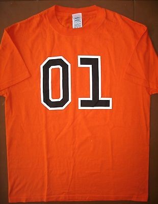 01 DUKES of HAZZARD General Lee RACING NUMBERS ONLY t shirt 
