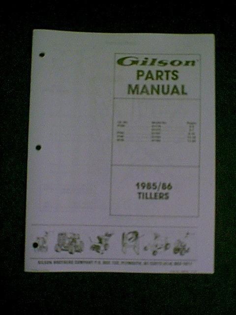 GILSON FT2G FT5C FT4F RT5S TILLERS PARTS MANUAL