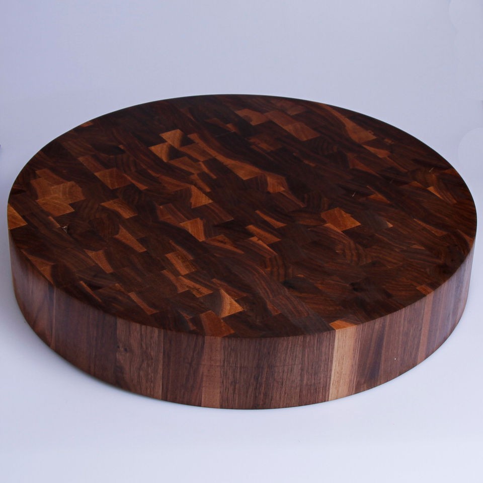   USA ROUND End Grain Wood Butcher Block Cutting Board 18 SIZES 2 Thick