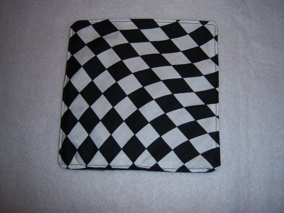 MOUSE MAT Waving Checkered Flag print fabric NO PAD for Nascar theme 