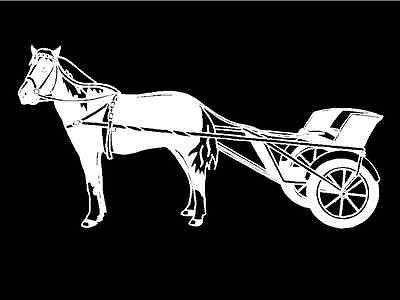 Miniature Horse with Cart Western Car Truck Window Vinyl Decal Graphic 