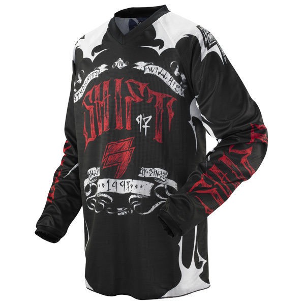   RACING MX ATV RIDING BLACK RED ASSAULT JERSEY SHIRT ENDURO OFFROAD