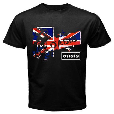 OASIS Band Punk Rock Noel Liam Gallagher Mens Black Tee T Shirt Size S 