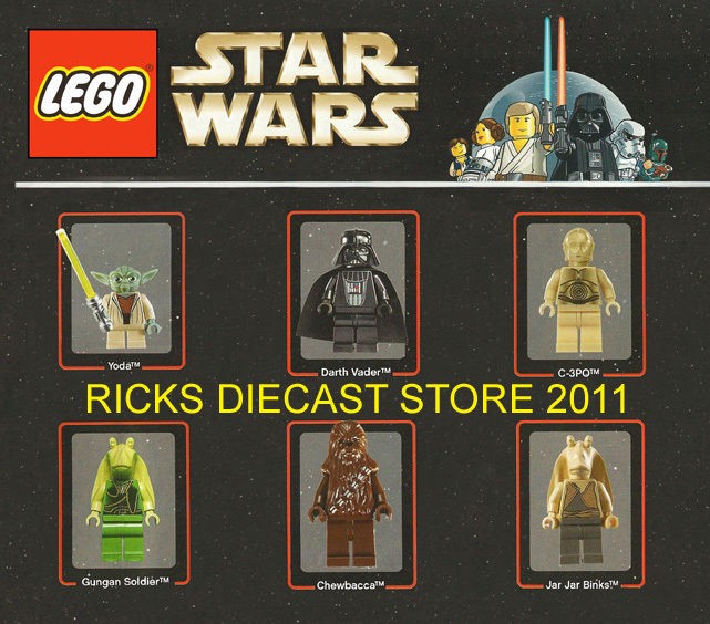 Lego Star Wars Vader Yoda C3PO Binks Chewbacca Poster