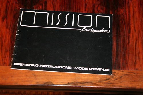 Mission Loudspeakers Speakers Owners Manual *Original*