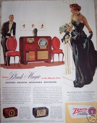 1950 RCA TV Radio Television BLACK MAGIC Original Ad