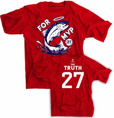 Mike Trout Shirt Angels Anaheim Los Angeles 27 MVP The Catch   White 