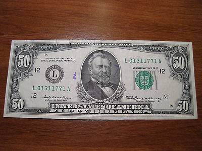 1969 50 dollar bill (printed in San Francisco)