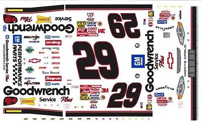   Harvick 2001 Goodwrench Monte Carlo 1/64 HO Scale Slot Car Decals