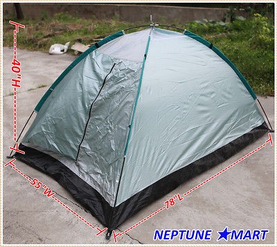 Outdoor Silver Camping Tent 2 Man Ultralight w/bag