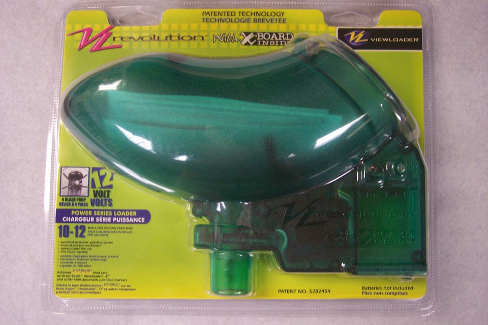 Viewloader VL Revolution Paintball Hopper X Board 12 Volt Green NEW In 