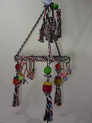 Crazy Bird Toy and Perch Tri Rope String by King Cages For all bird 