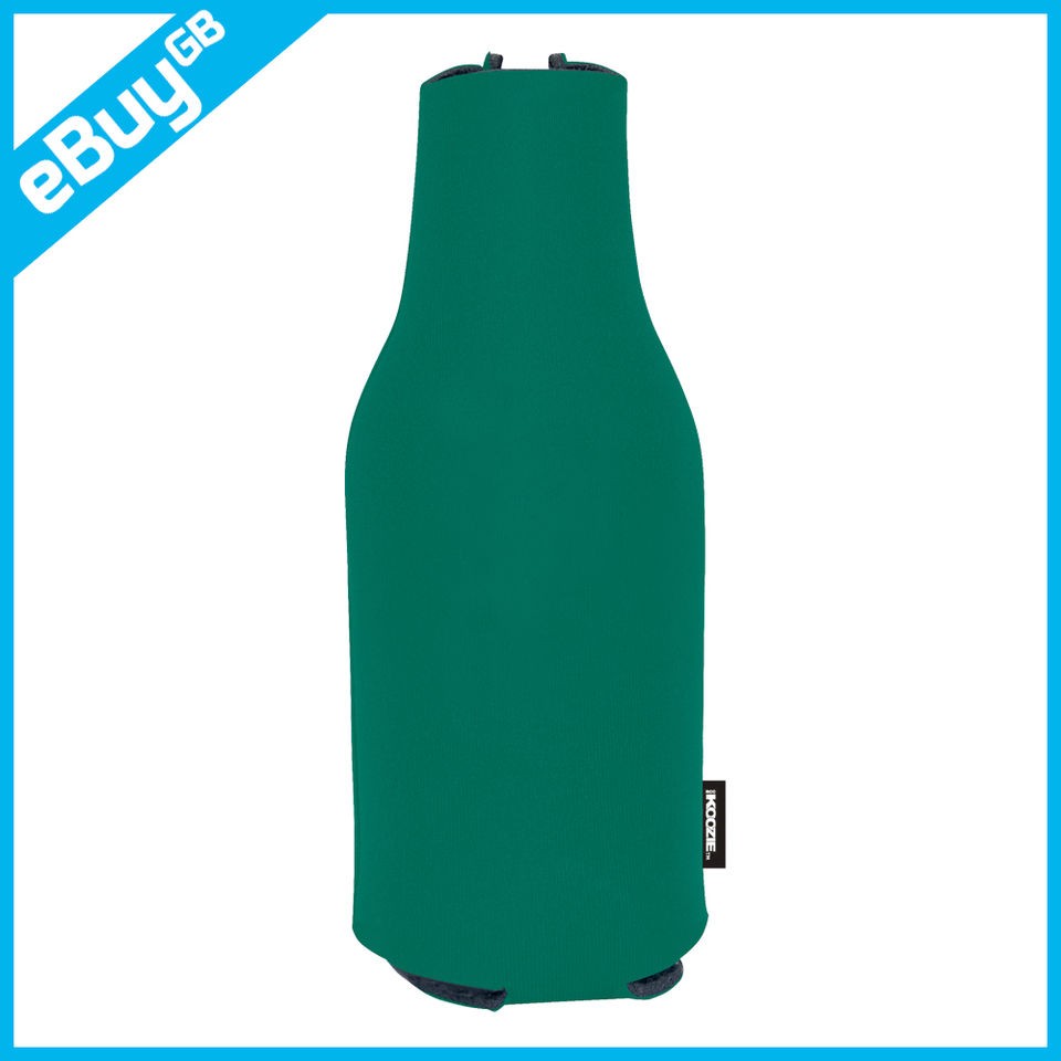 GREEN ZIP UP FOAM BOTTLE KOOZIE HOLDER   CHILLER / COOLER DRINKS 