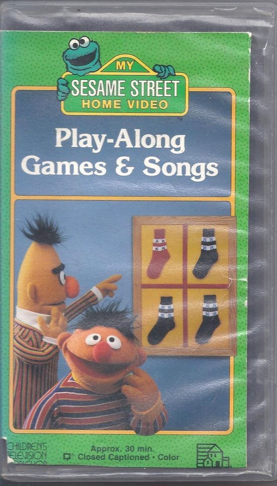 Sesame Street   Play Along Games & Songs (VHS) in cutbox