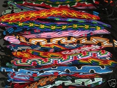 25 colorful thread friendship bracelets handmade Peruvian