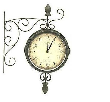 NEW DOUBLE SIDED BISTRO HANGING WALL CLOCK 8