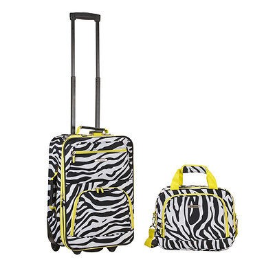   Lime Zebra 2 piece Lightweight Carry on Luggage   Lime Zebra