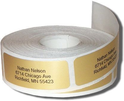 600 GOLD Return Address Labels on rolls