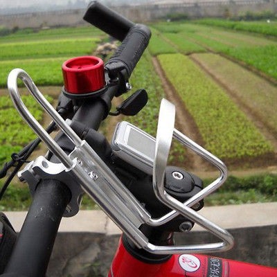   Bike Bicycle Aluminum alloy Handlebar Water Bottle Holder Cages Silver