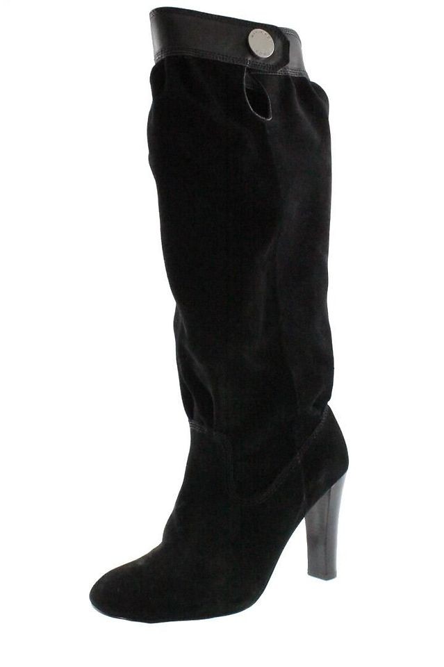 Michael Kors NEW Harness Black Suede Knee High Boots Heels Shoes 10 