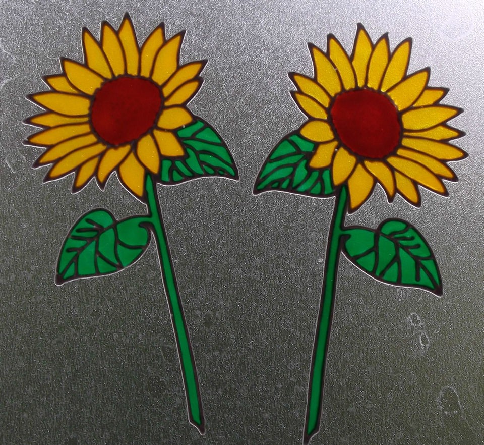 Sunflower spring flower window glass cling stickers transfer decals