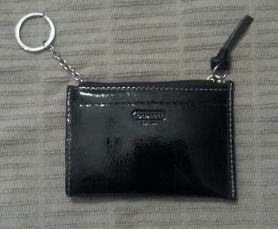 Coach Coin Purse Wallet with Card Slot Brown Patent Leather