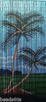 Bamboo Beaded Curtain Beads Backdrop 2 Palm Trees Window/Door/Divider