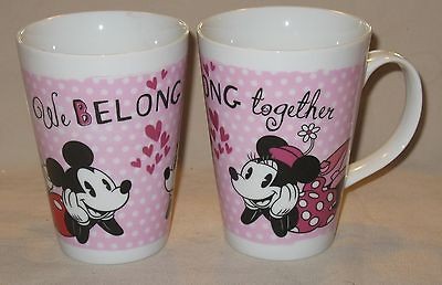 NEW Mickey & Minnie Mouse Disney Retro Pink Coffee Tea Cocoa Mug Cup