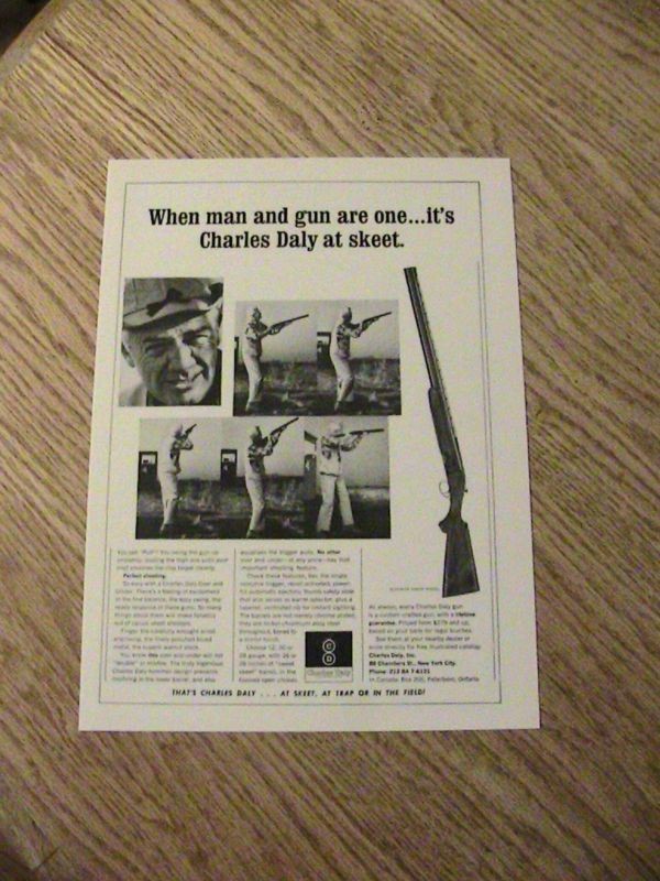 60S CHARLES DALY ADVERTISEMENT SHOTGUN AD SKEET SHOOT