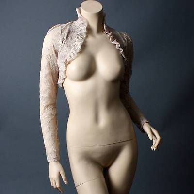 Sheer Lace Floral Women Designer Bolero Long Sleeve Crop Shrug Jacket 