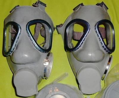 New M9 Style Military Gas Masks & 2 SEALED 60mm NBC Filters (Size 