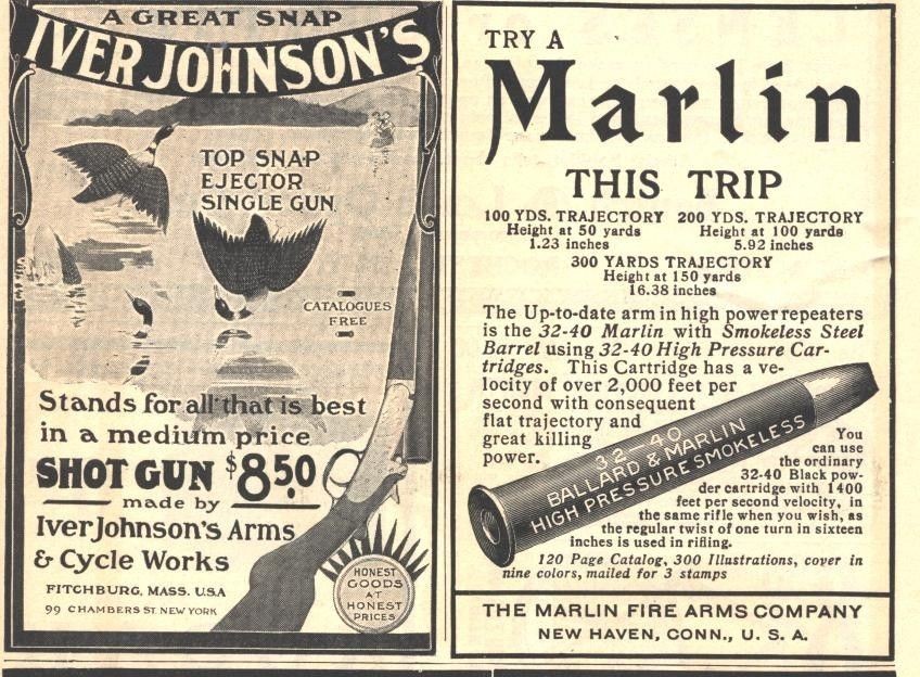 1902 ad b iver johnson shot gun marlin cartridges