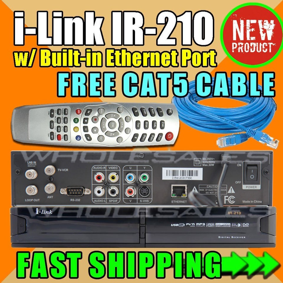 New i Link IR 210 Digital FTA Satellite Receiver iLink IR210 + Bonus 