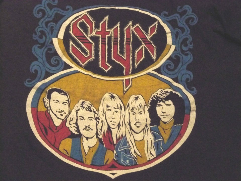 Real vintage 1970s 80s Styx concert tour shirt