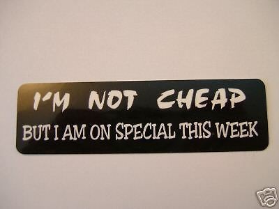 HELMET STICKER  IM NOT CHEAP Single sticker #F624