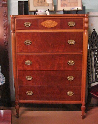 Antique Mahogany Sheraton Dresser J.B. Van Scribner Co