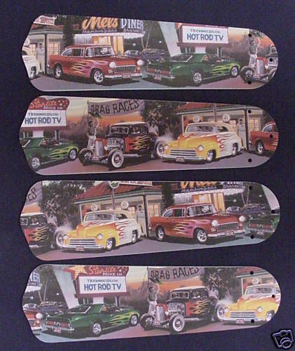 new hot rod cars diner 42 ceiling fan blades only