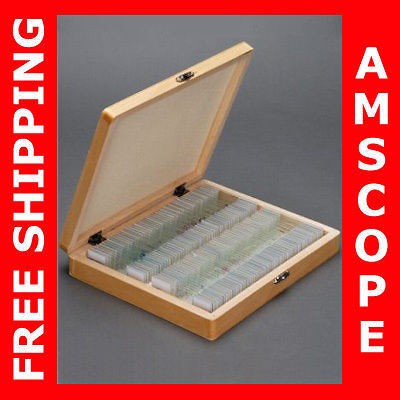 100 pc prepared microscope glass slides set a time left