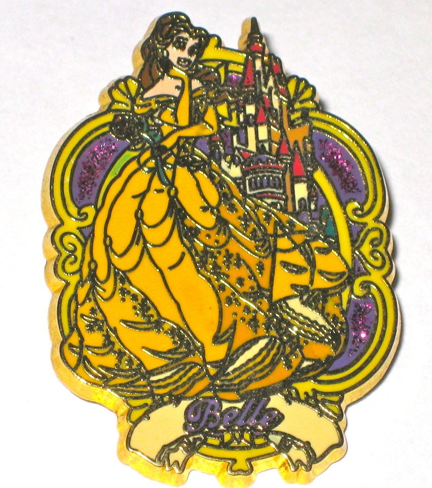 Disney Pin Beauty and the Beast Princess Belle Magic Castle Rose 