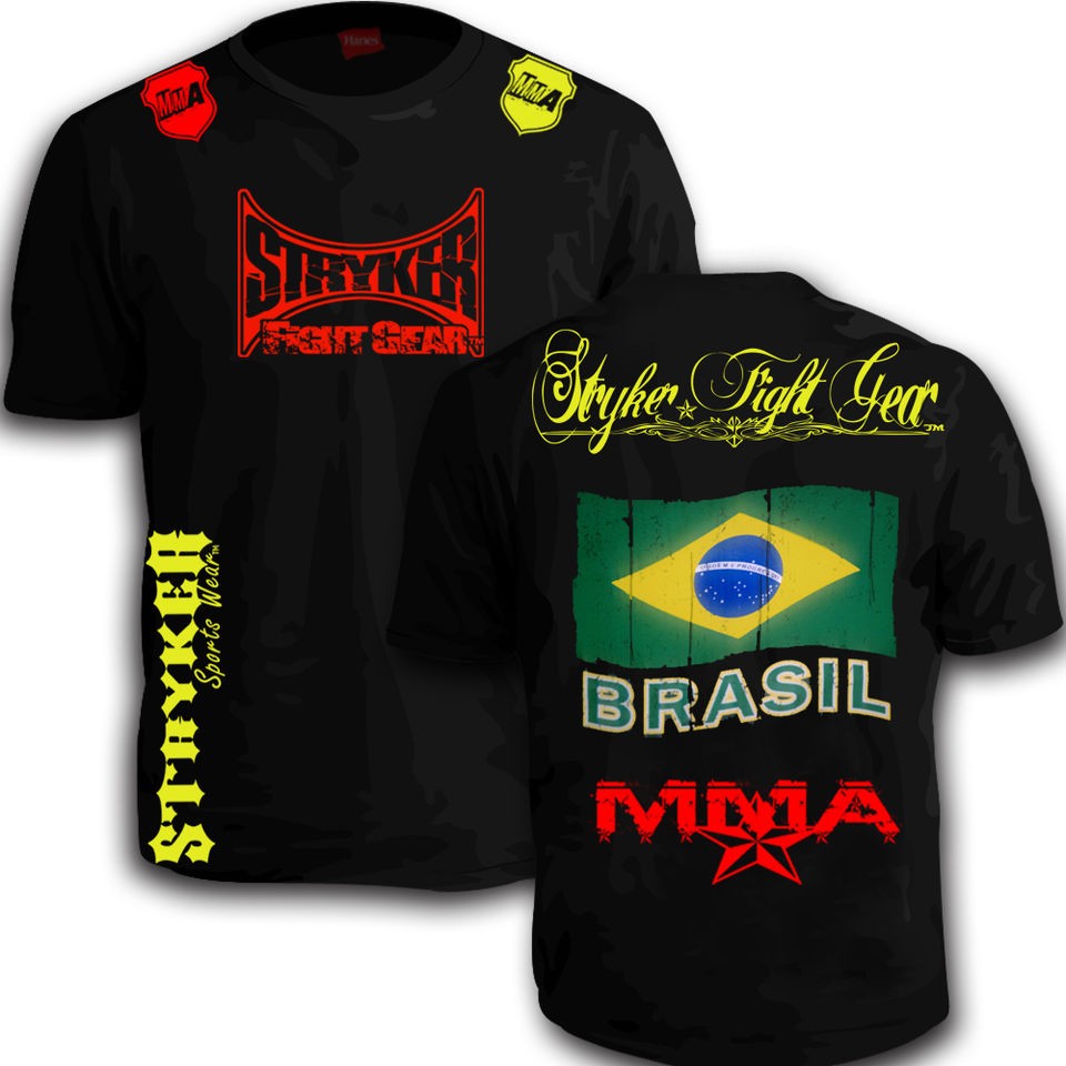 Stryker Brasil Flag T Shirt Top MMA UFC Muay Thai FREE Tapout Energy 